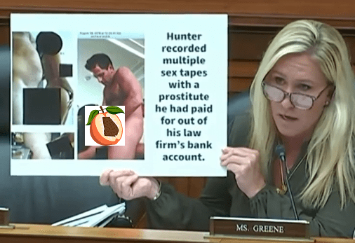 506px x 347px - MTG Shows Enlarged, Graphic Pics of Hunter Biden in Congressional Hearing â€“  Peach Pundit